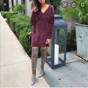 Express chenille sweater dress